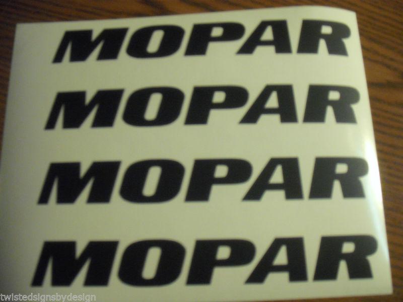 Mopar - set of 4  matte black decals - new style !! set of four - new !!!