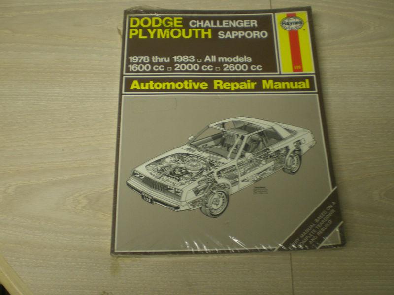 1978-1983 dodge challenger plymouth sapporo haynes repair manual new old stock