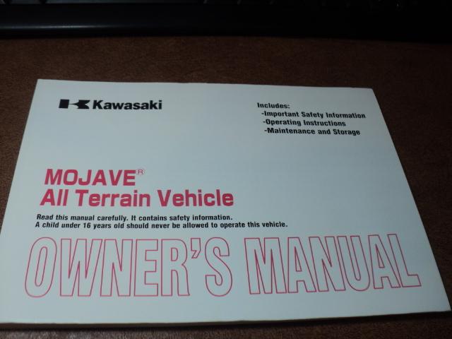 2004 kawasaki ksf250 ksf 250 mojave 250a18 owners manual nos oem p/n 99987-1162