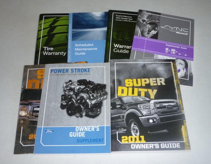 2011 ford f super duty owners manual set 11 guide f250 f350 w/case + sync diesel