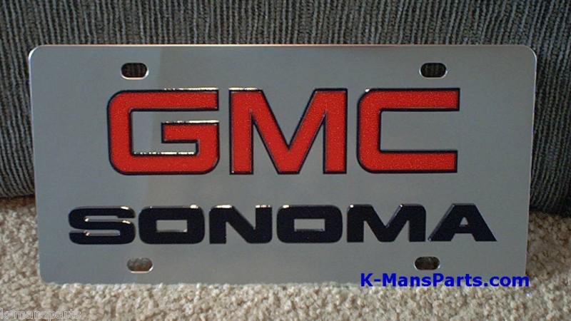 Gmc sonoma stainless steel vanity license plate tag