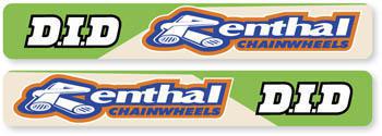 N-style universal swingarm graphics kit renthal/d.i.d. green fade