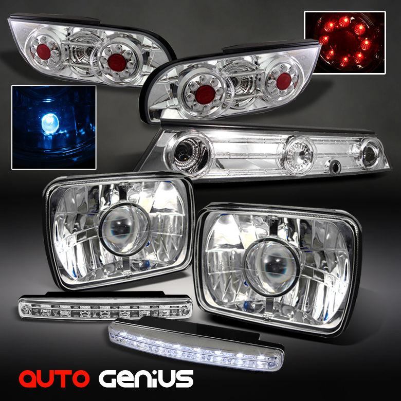 89-94 240sx chrome projector headlights + philips-led tail lights + daytime led