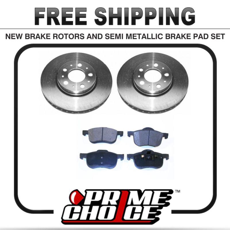 Premium front metallic brake pads and disc rotors complete kit left + right pair