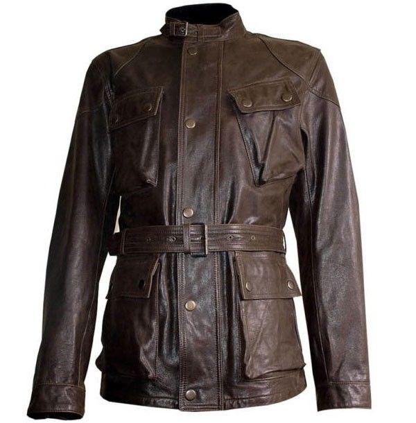 Benjmin-button jacket motorcycle leather jacket biker men long coat black/brown 