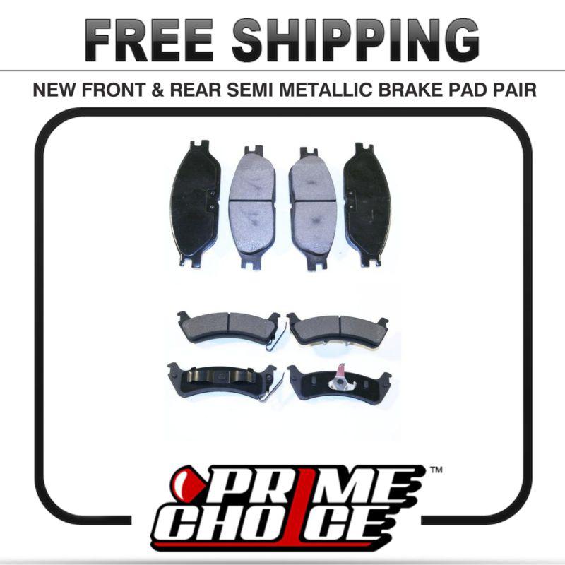 Premium front & rear metallic disc brake pads 2 full complete sets 4 pair 8 pads