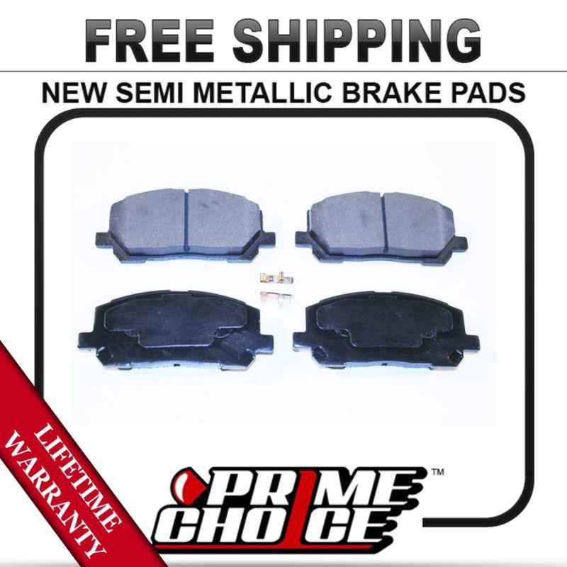 Front semi metallic disc brake pad kit full set with lifetime warranty