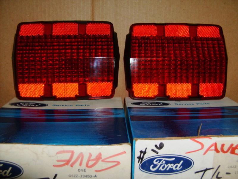 1964-66 mustang n o s ford made tail light lens one pair fastbacks convertibles