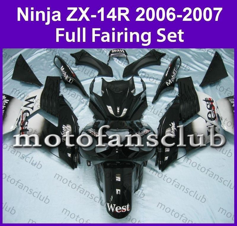 Fit kawasaki 06 07 zx 14r zx14r ninja 2006 2007 fairing bodywork plastics #01 c