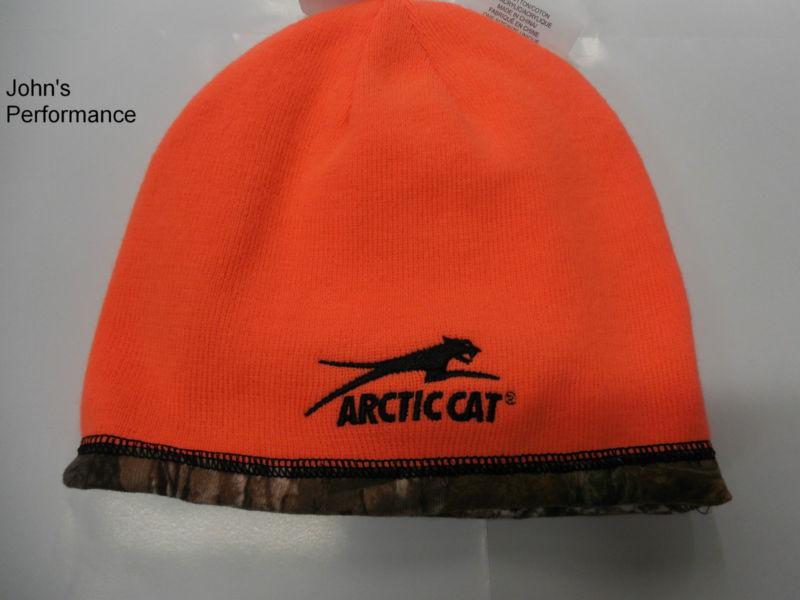 Arctic cat orange & camo reversible beanie hat cap 5243-049