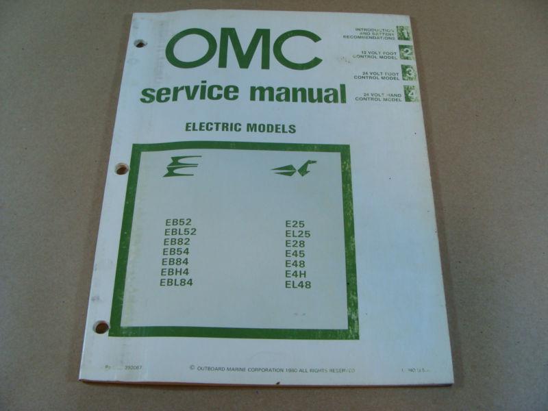 1981 omc johnson evinrude electric trolling motor service / repair manual 392067