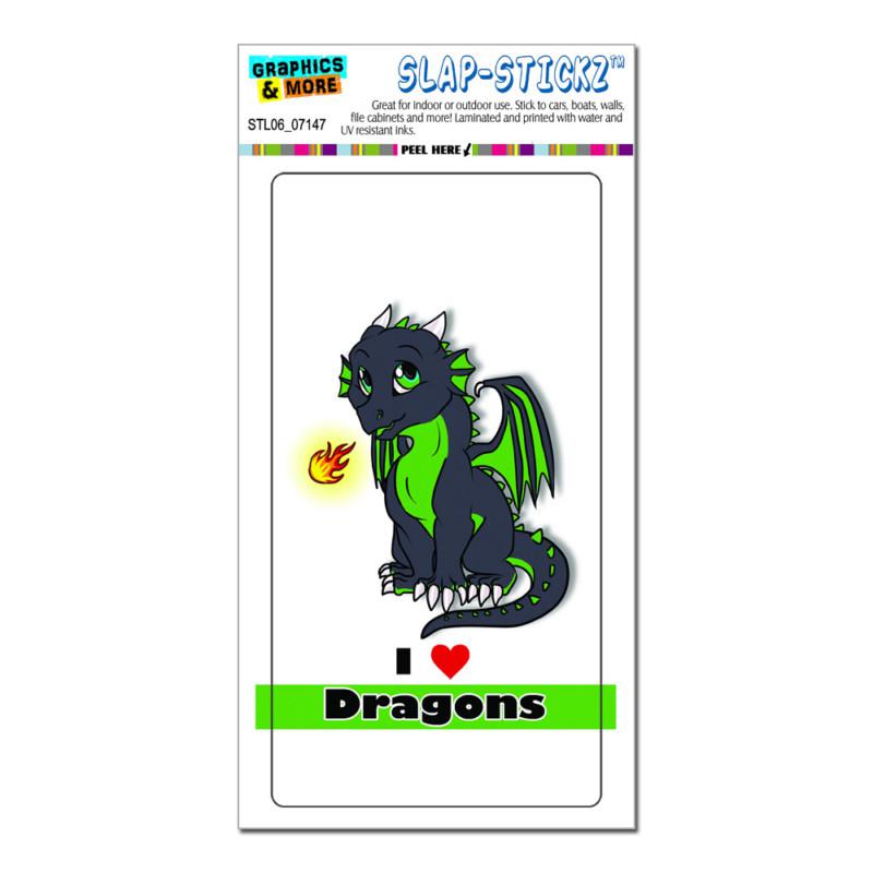 Dragon baby i love heart dragons green - slap-stickz™ window bumper sticker