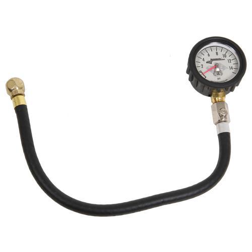 Longacre 50451 tire gauge analog glow-in-the-dark 0-15 psi 14" hose each