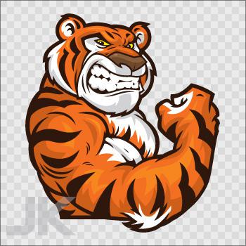 Decal stickers tiger tigers muscular angry predator jungle wild cat 0500 ag9fx