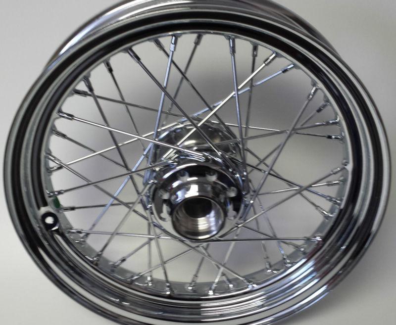 New oem harley davidson 41559-08 chrome laced wheel 16 x 3 07-08 flstc flstn