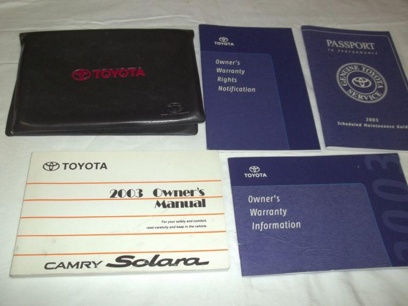 2003 toyota camry solara owner's manual 5/pc.set &  black toyota case.free s/h.