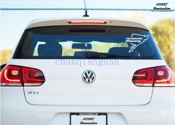 Vw car rear window sticker car sticker nurburgring race track decals white us