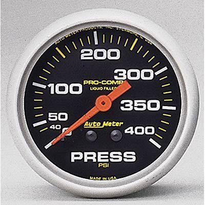 Autometer pro-comp mechanical pressure gauge 2 5/8" dia black face 5424