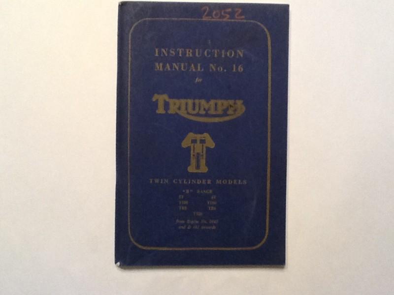 Triumph motorcycle instruction manual no 16