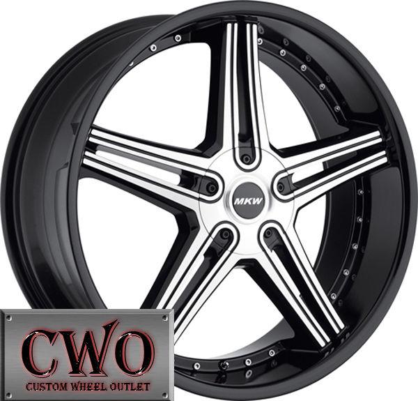 22 black mkw m104 wheels rims 5x114.3/5x120 5 lug bmw nissan toyota honda