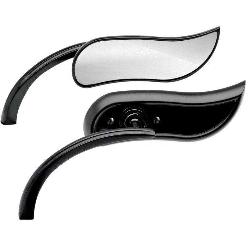 Arlen ness upswept black micro mirrors set for harley & metric models 