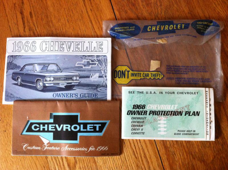 1966 chevy chevelle owner's guide, accessory pamphlet & protection plan booklet