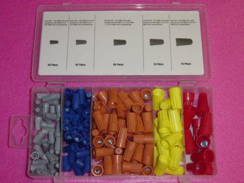 New lot of 158 wire nut connector assortment with case 