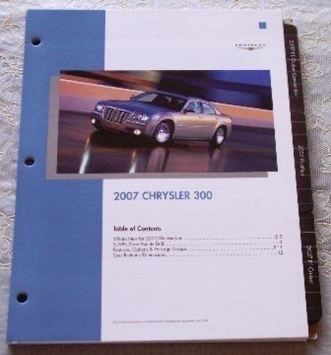 2007 chrysler 300 300c dealer sales only product knowledge literature brochure!