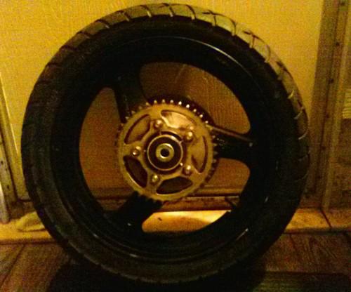 2005 suzuki gs500f rear wheel and tire and sprocket