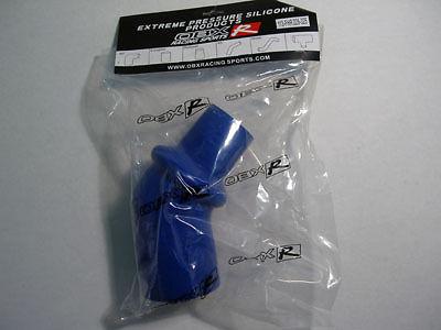 Obx 45 degree silicone elbow reducer coupler 2.25"-3.25 blue