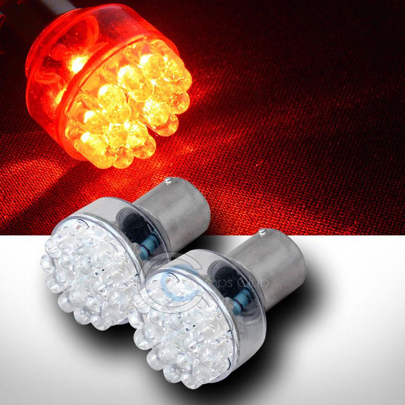 2pc red 1156 ba15s 24 led stop/brake rear/tail light lamp bulbs 5007 5008 500967