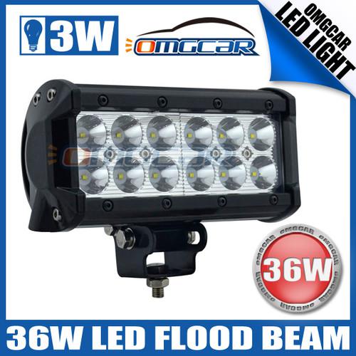 7inch 36w cree led work light bar 2520lm flood lamp 4wd driving offroad lights