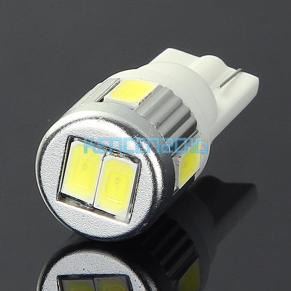 Led white t10 smd 5630 6 smd light car bulb lamp 168 194 door aluminum signal