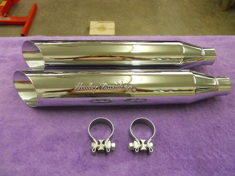 Harley evo softail slash cut slip on mufflers 80055-97