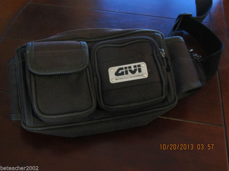 Givi black multi pocket motorcycle waist pack fanny bag 