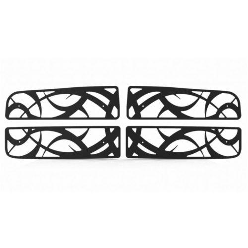 Dodge ram 03-05 bar-style tribal black powdercoat truck grill insert add-on trim