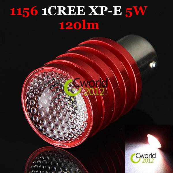 1156 1 cree led light 5w 120lm rear tail turn signal light brake backup bulb 12v