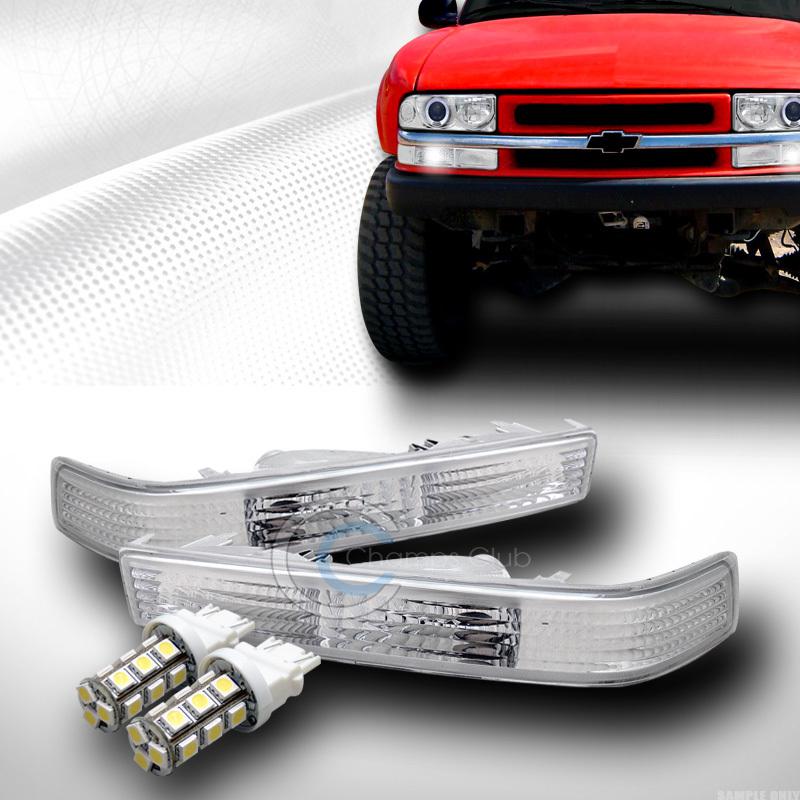 Clear signal bumper light lamp ks+18 smd led bulbs 98-04 chevy s10 blazer pickup