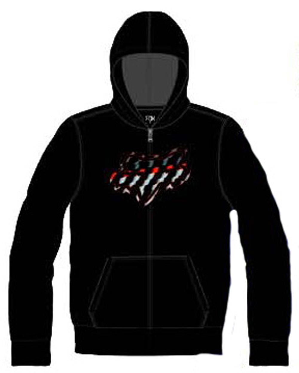 Fox boys spillover black zip-up hoody motocross sweatshirt mx 2014 fleece