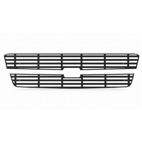 Chevy avalanche 02-06 w/o cladding black horiz. billet front metal grille trim 