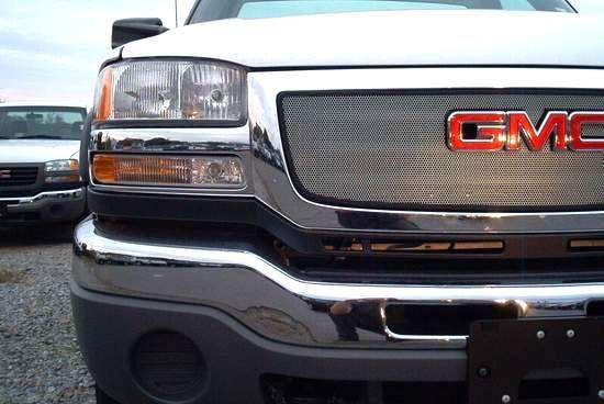 03-06 gmc sierra 1500 grill insert silver powder coated race style grille