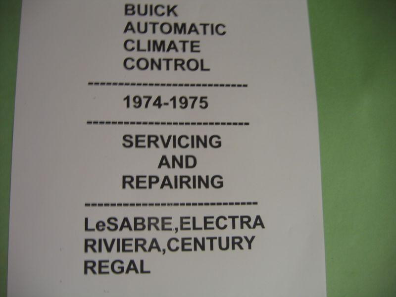 1974--1975 a/c buick repairing automatic climate control system