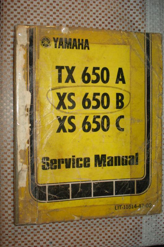 Yamaha motorcycle service manual models tx 650a xs 650b xs 650c shop repair book