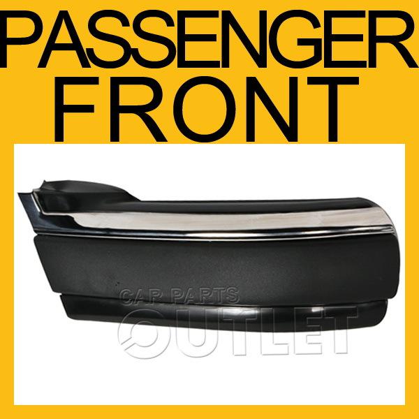 1995-1997 s10 blazer front bumper end cap mat black extension chrome molding rh