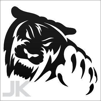 Decal stickers tiger tigers angry attack open mouth jungle wild cat 0502 ag97a