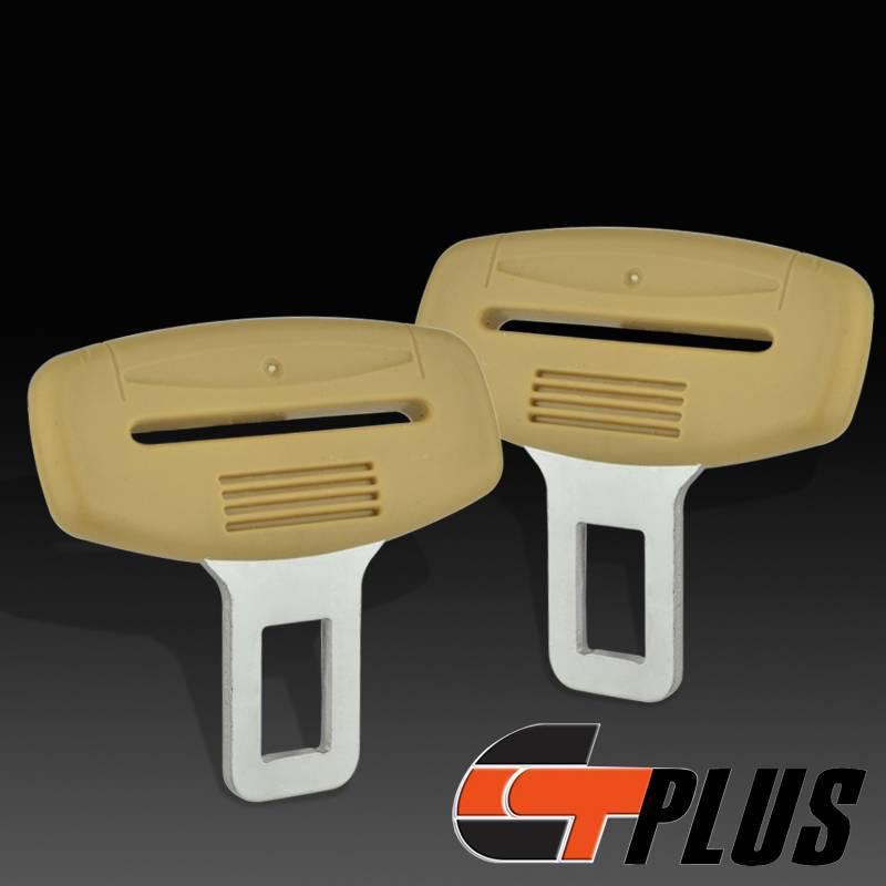 Beige safety seat belt buckle insert alarm free canceller universal car truck