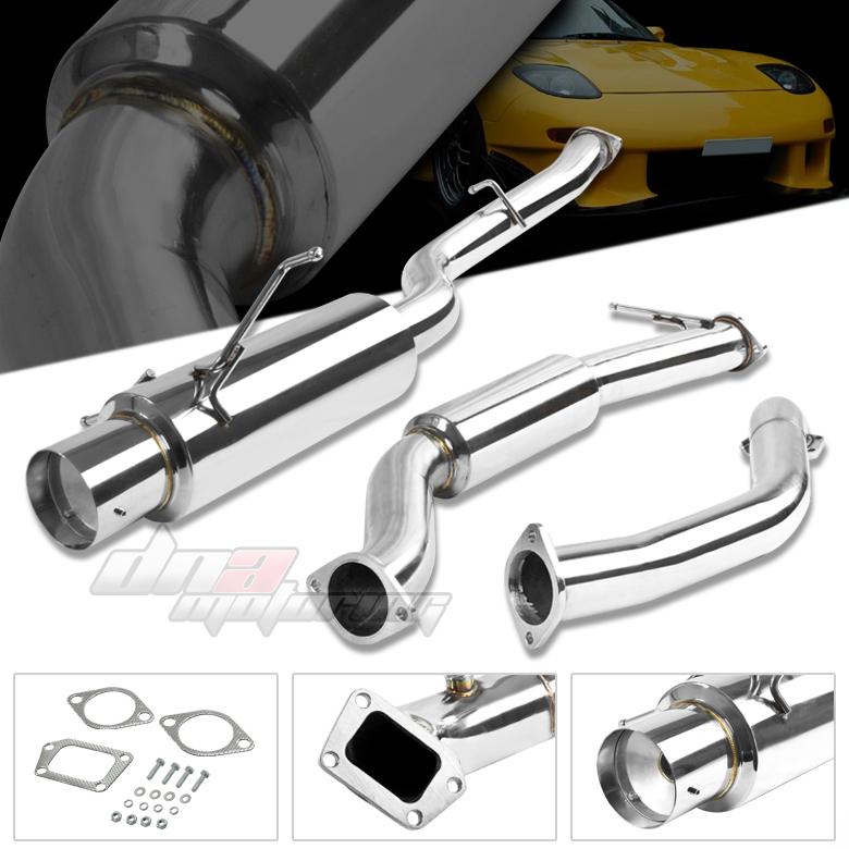 4.5" tip exit muffler stainless catback exhaust cat back 93-97 mazda rx-7 rx7 fd