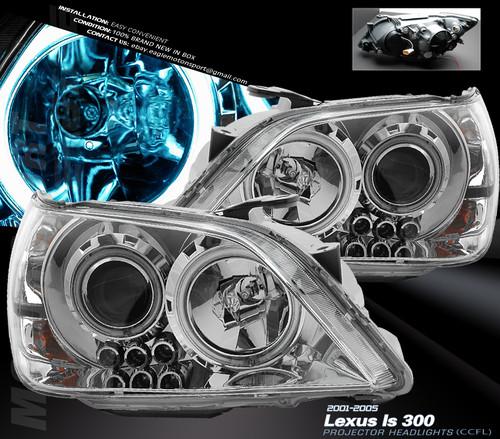 Lexus is300 ccfl angel eye halo projector headlights +2x 30-smd led strip lamps