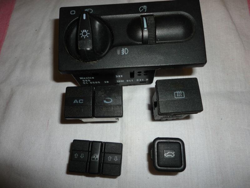 Vw aba mk3 jetta  headlight fog lock window defrost air condition trunk switches