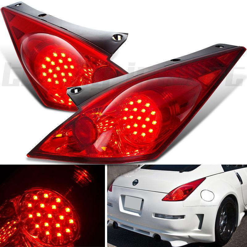 Z33 black led rear tail lights lamps brake turning parking signal nissan 350z